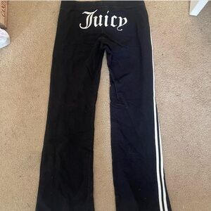 Rare Juicy Couture Black with white stripe pants